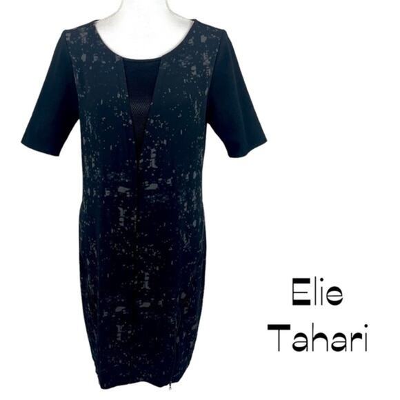 Elie Tahari Black Gray Athletic Wear Zippered Gorpcore Vented Dress Size M - Picture 2 of 14